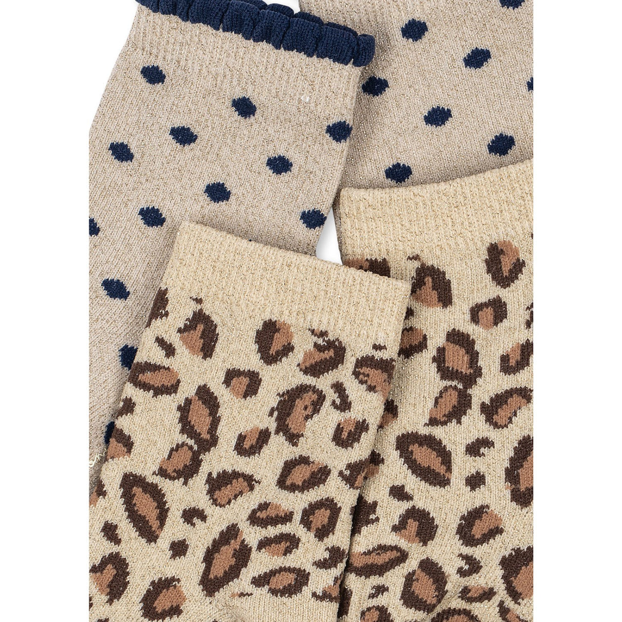Konges Sløjd Leo/Dot 2 Pack Leo Och Dot Glitter Jacquard Strumpor