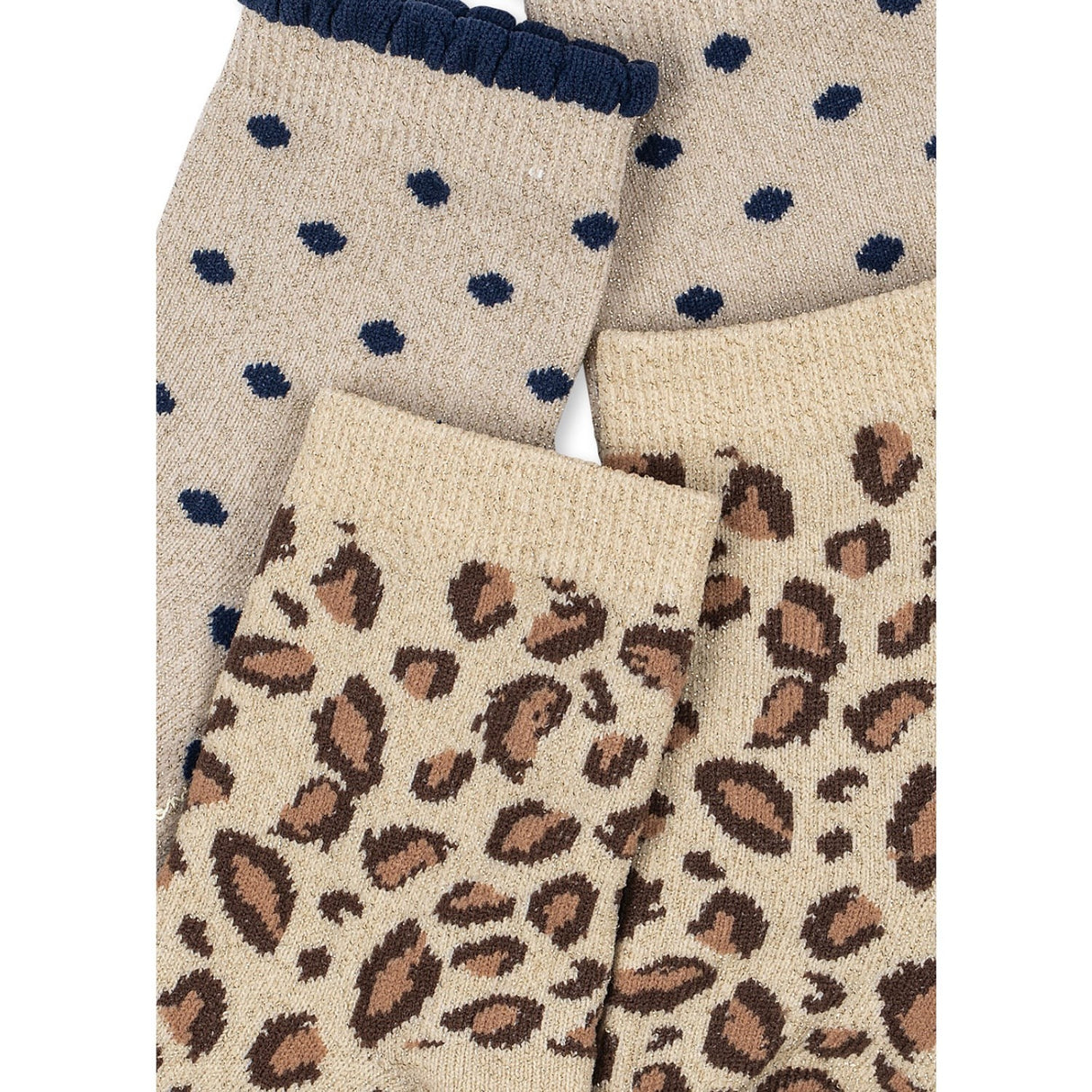 Konges Sløjd Leo/Dot 2 Pack Leo Och Dot Glitter Jacquard Strumpor