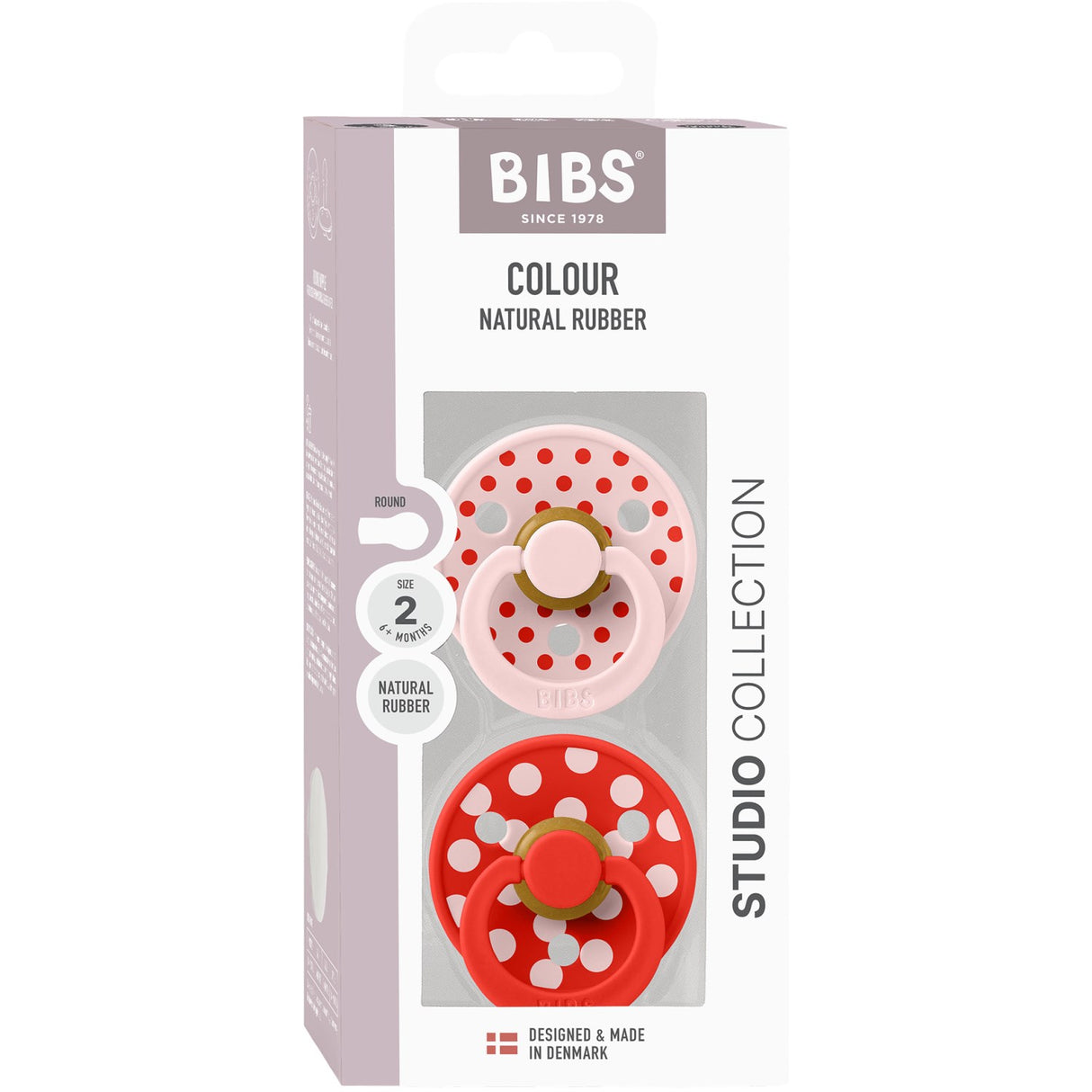 Bibs Blossom/Candy Apple Napp Studio Colour 2-Pack Polka Latex
