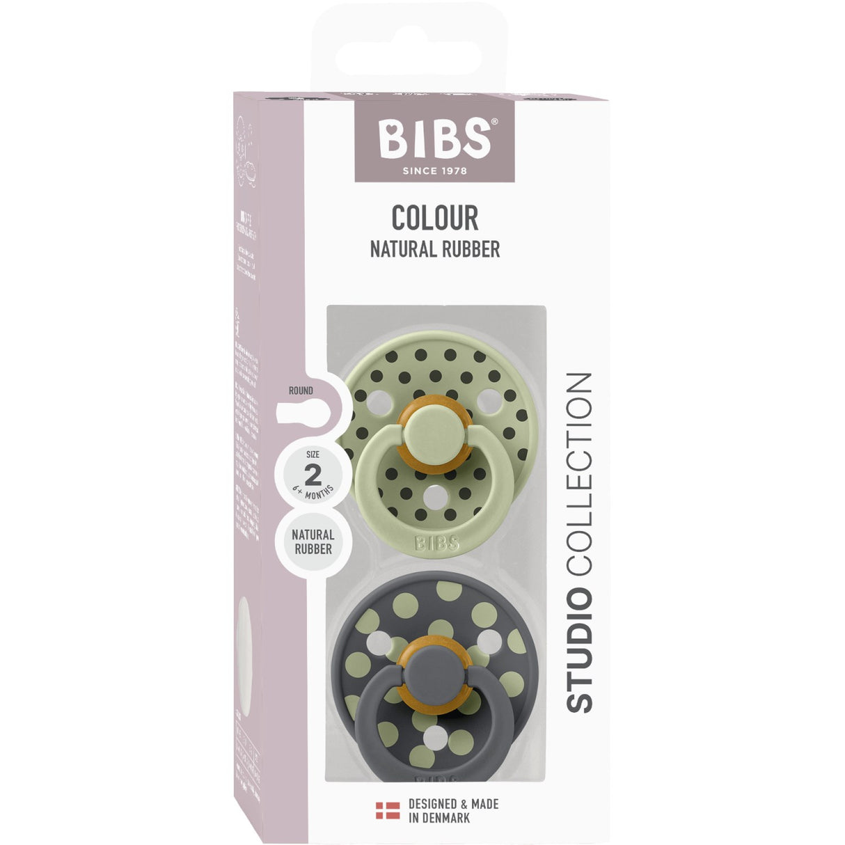 Bibs Sage/Iron Napp Studio Colour 2-Pack Polka Latex