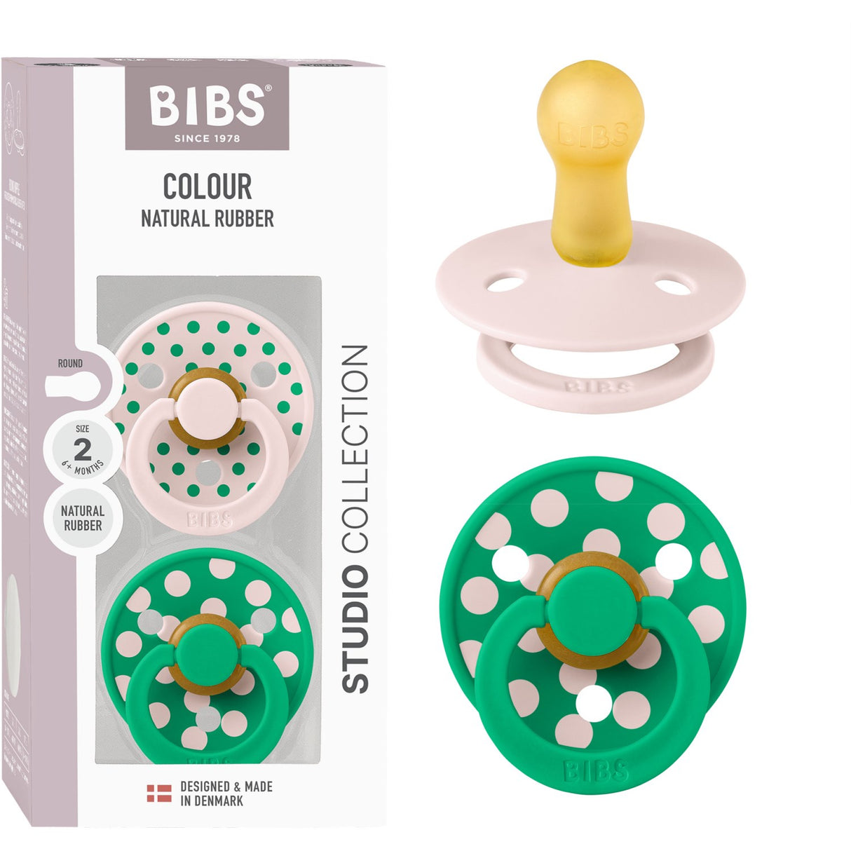 Bibs Petal/Cactus Napp Studio Colour 2-Pack Polka Latex