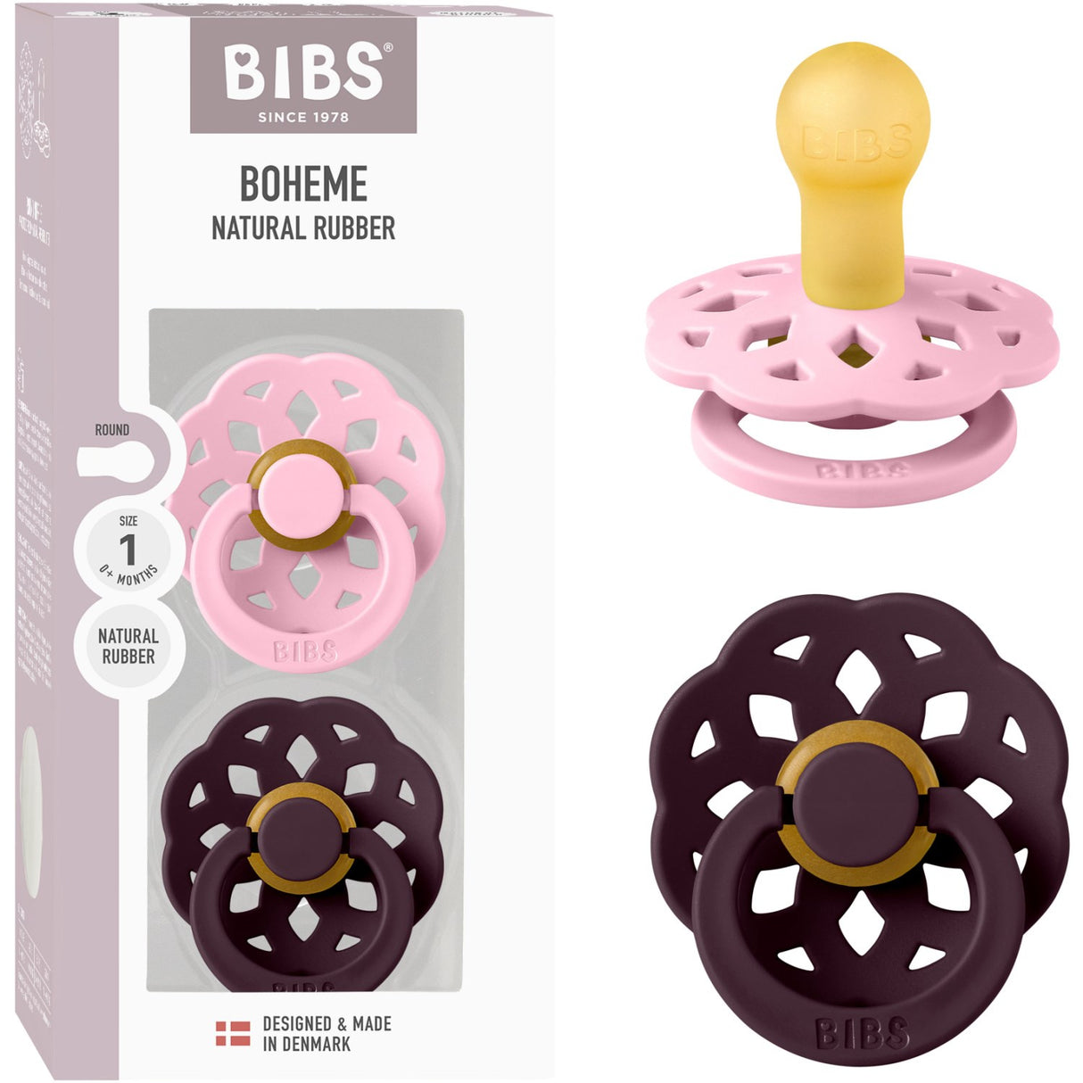 Bibs Pink/Plum Napp Boheme 2-Pack Latex