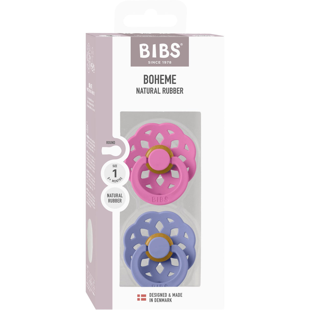 Bibs Bubblegum/Peri Napp Boheme 2-Pack Latex