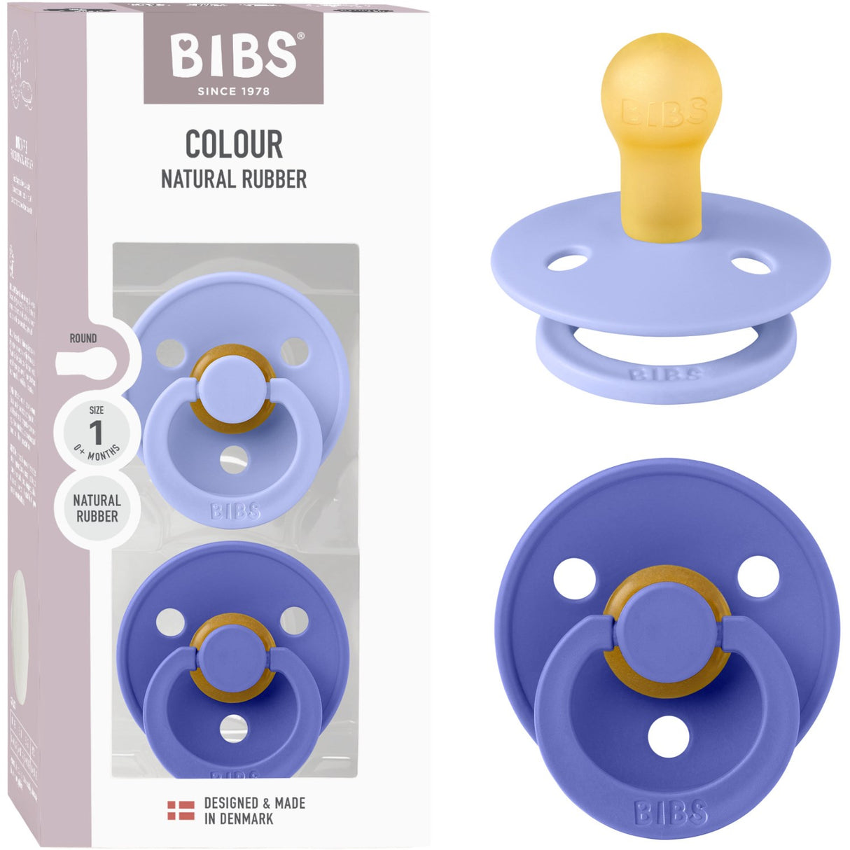 Bibs Hush/Grape Napp Colour 2-Pack Latex