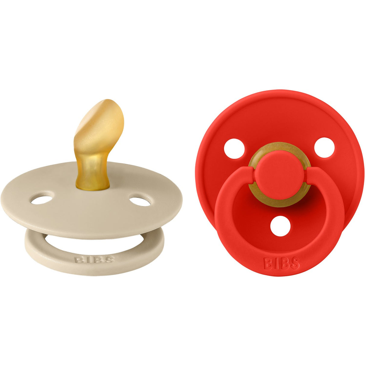 Bibs Vanilla/Candy Apple Napp Colour 2-Pack Anatomical Latex