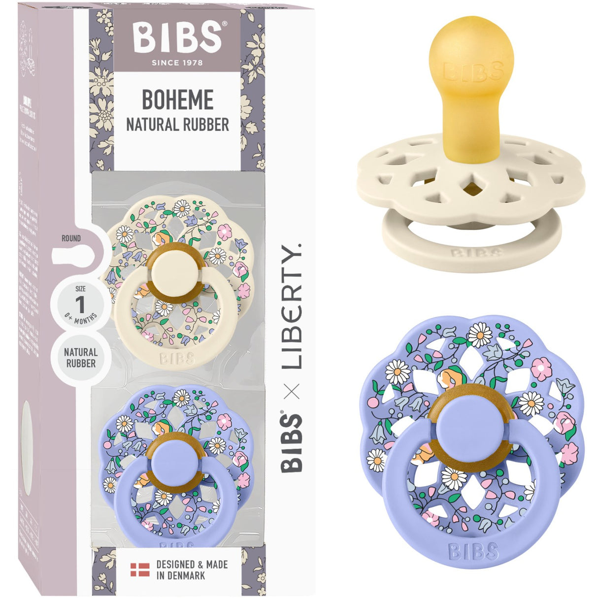 Bibs X Liberty Ivory Mix Napp Boheme 2-Pack Chloe Meadow Latex