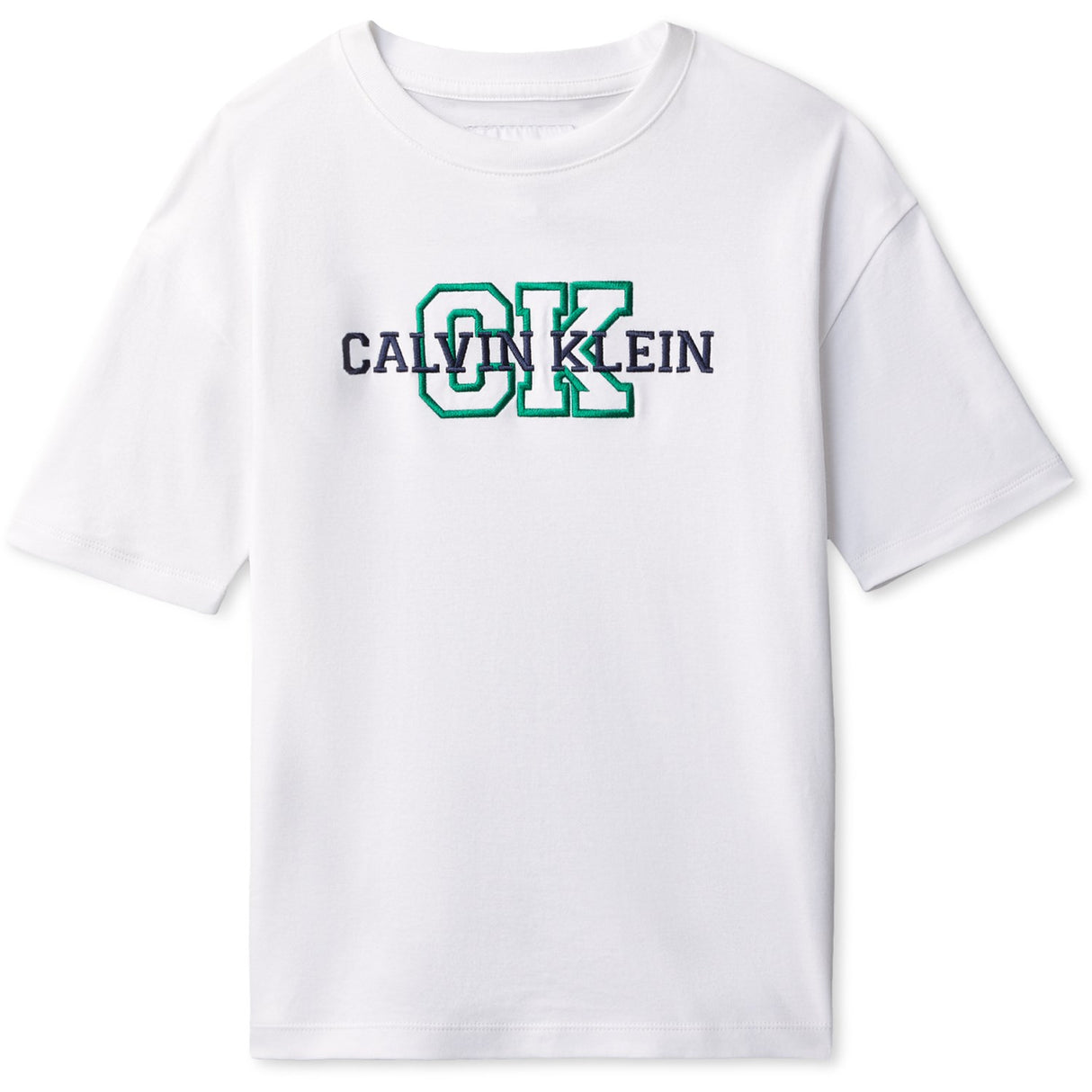 Calvin Klein White Varsity Logo Ss T-Shirt