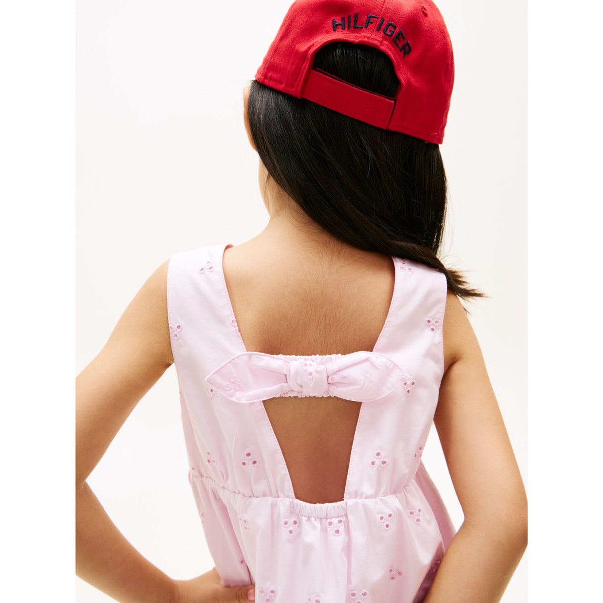 Tommy Hilfiger Pearly Pink Lg Broderie Anglaise Rosett Klänning