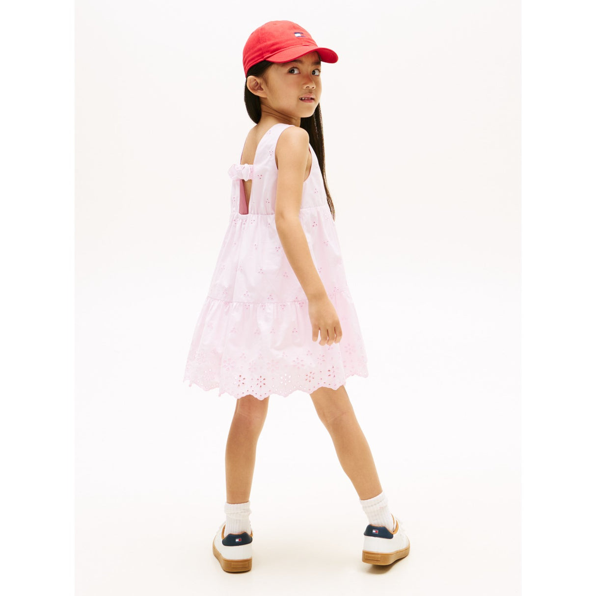 Tommy Hilfiger Pearly Pink Lg Broderie Anglaise Rosett Klänning
