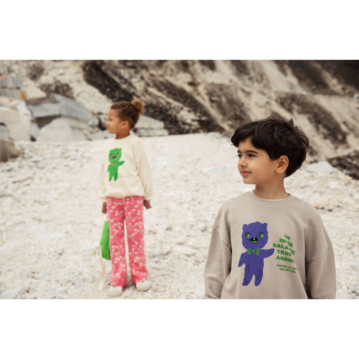 Mini Rodini Pink Starfall AOP Flared Trousers