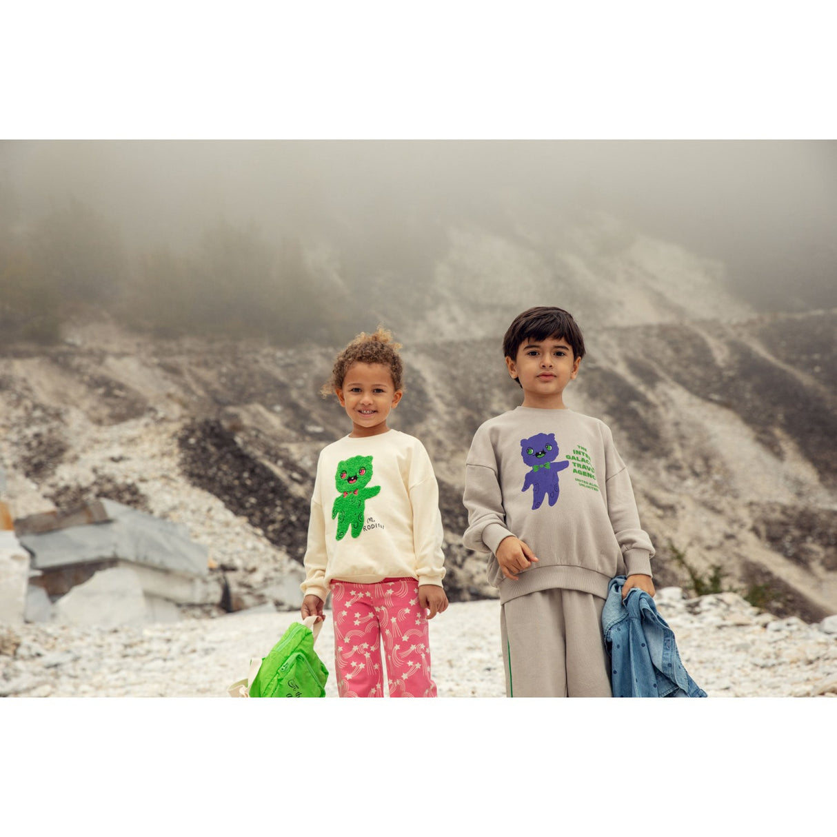 Mini Rodini Pink Starfall AOP Flared Trousers