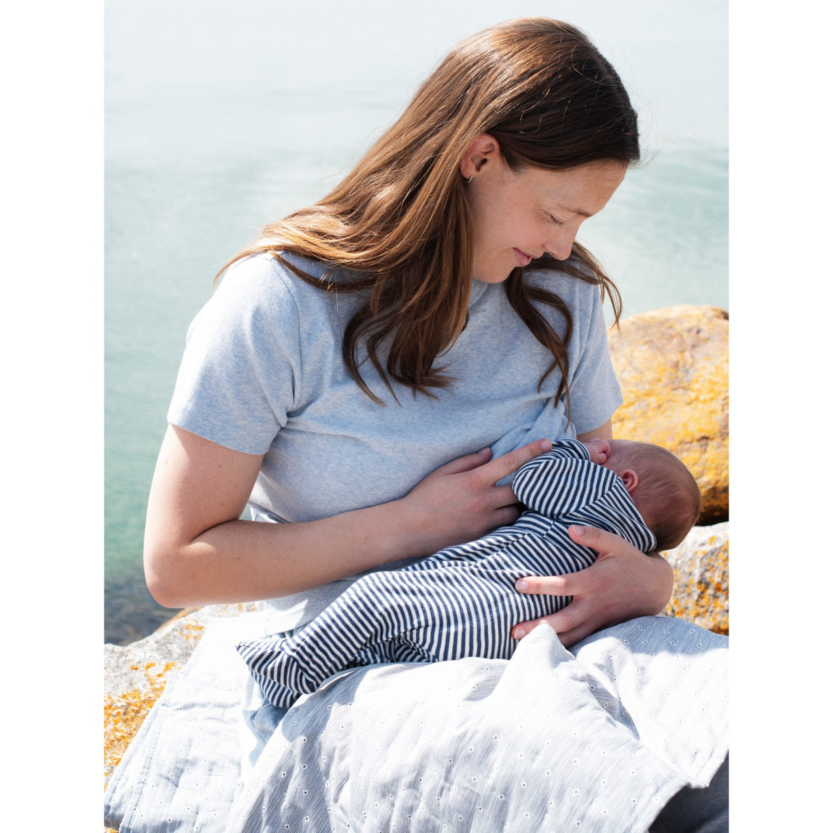 Serendipity Navy/Offwhite Newborn Stripe Dräkt