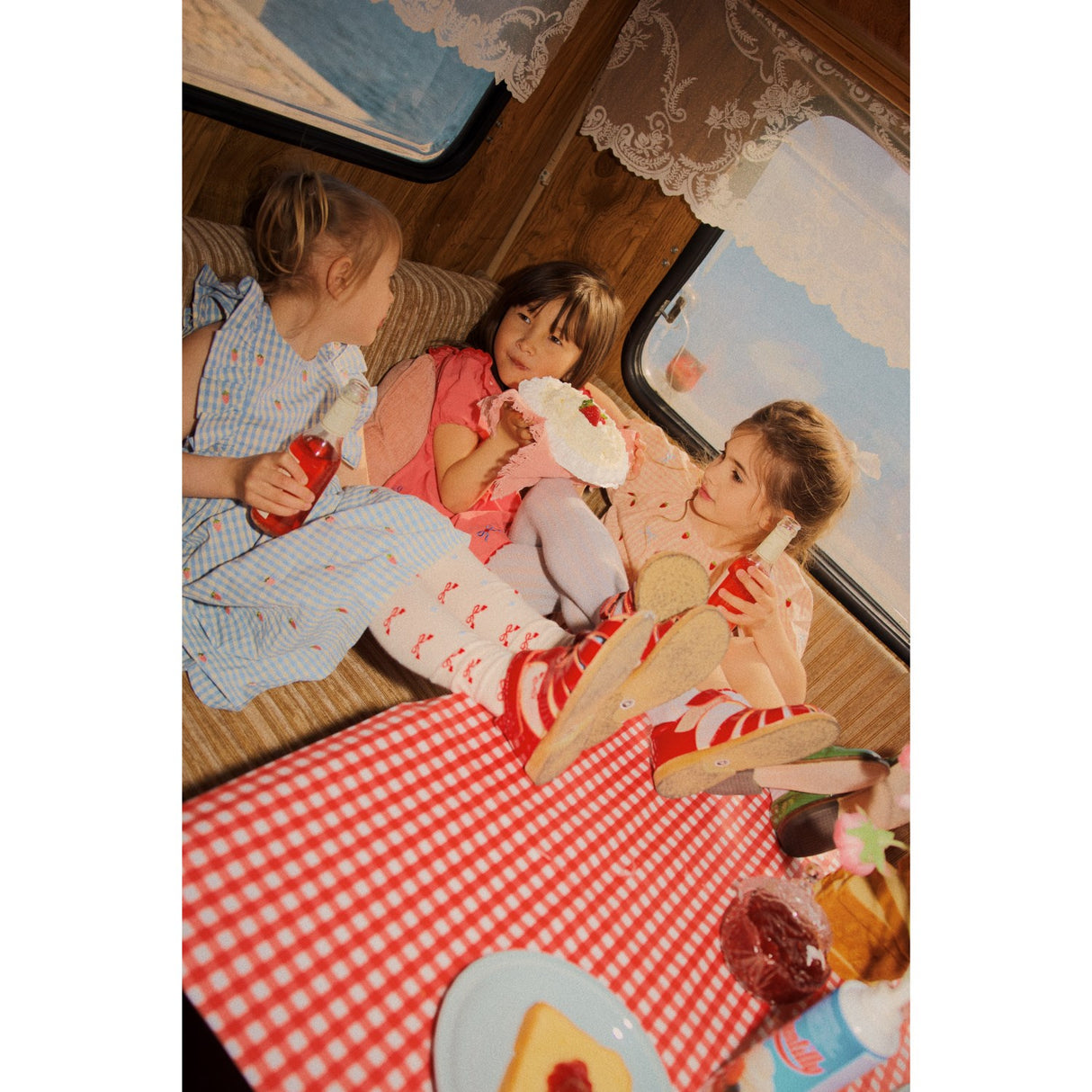 Flöss Berry/bow Gingham Dolly Rosett Klänning
