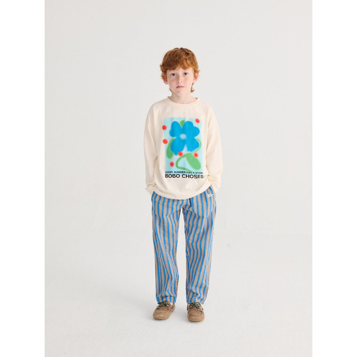 Bobo Choses Navy Blue New Hairline Woven Byxor