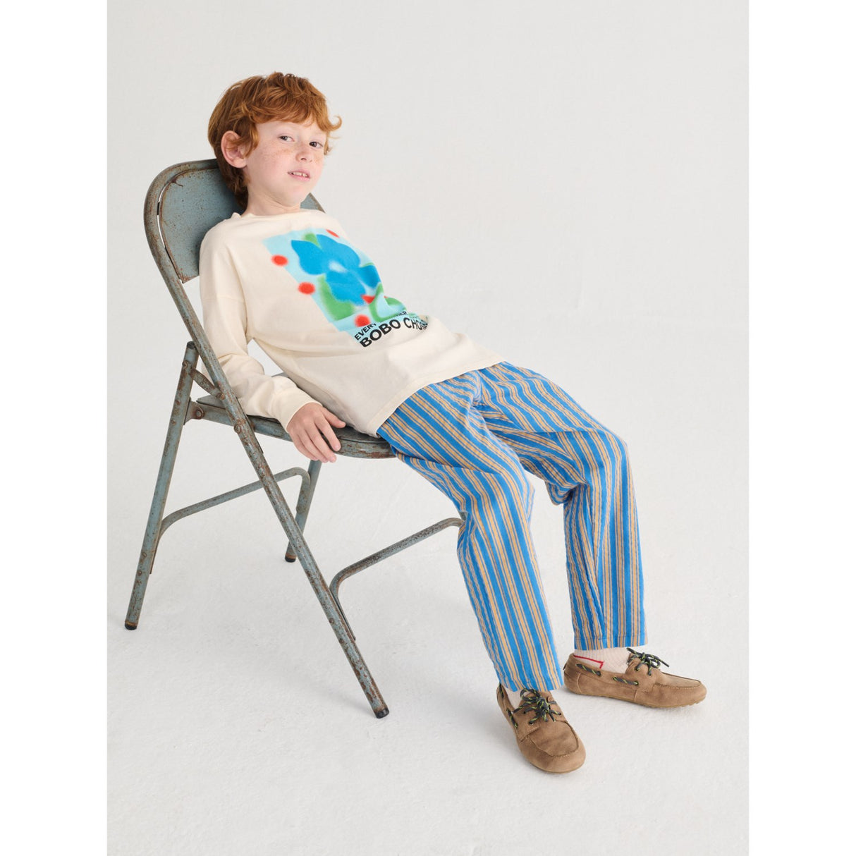 Bobo Choses Navy Blue New Hairline Woven Byxor