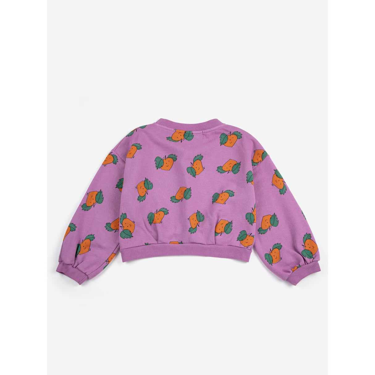 Bobo Choses Purple Tangerine All Över Cropped Sweatshirt