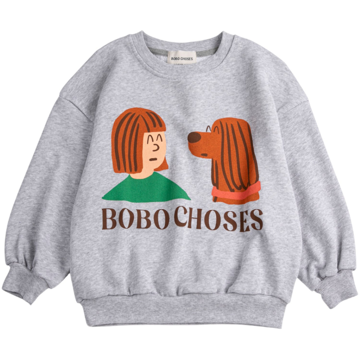 Bobo Choses Heather Grey Friends In A Pickle Sweatshirt