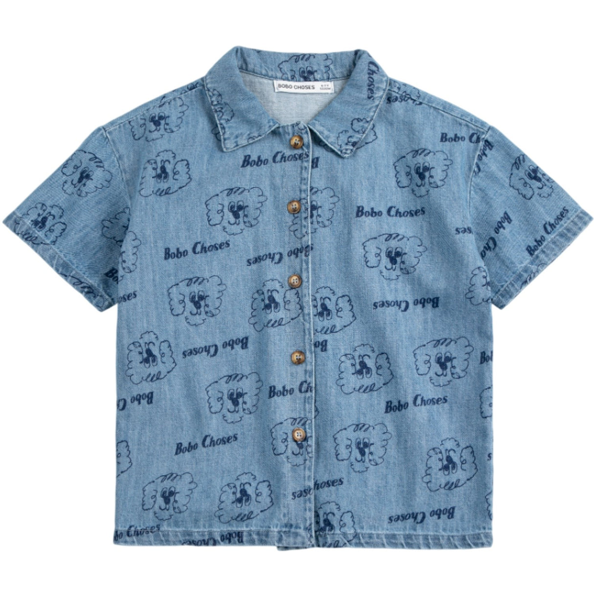 Bobo Choses Prussian Blue Pickle The Dog All Över Denim Skjorta