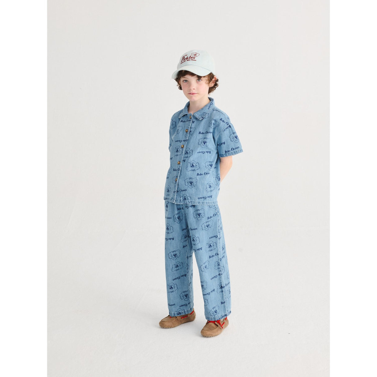 Bobo Choses Prussian Blue Pickle The Dog All Över Denim Skjorta