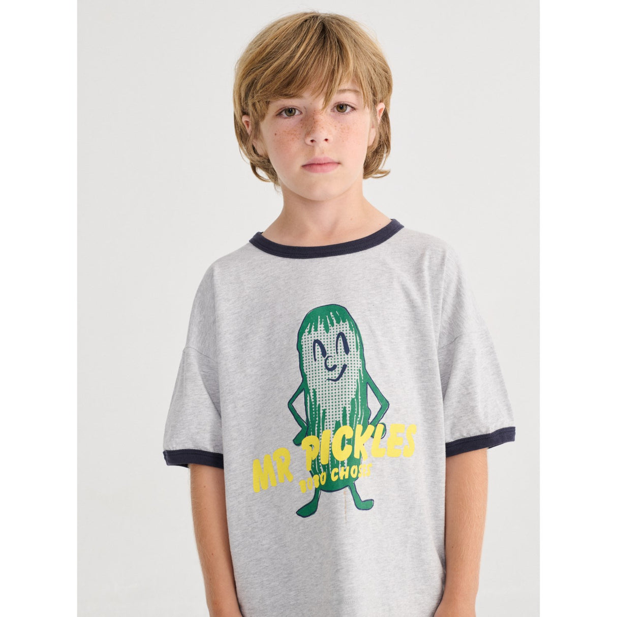 Bobo Choses Heather Grey Mr Pickles T-Shirt