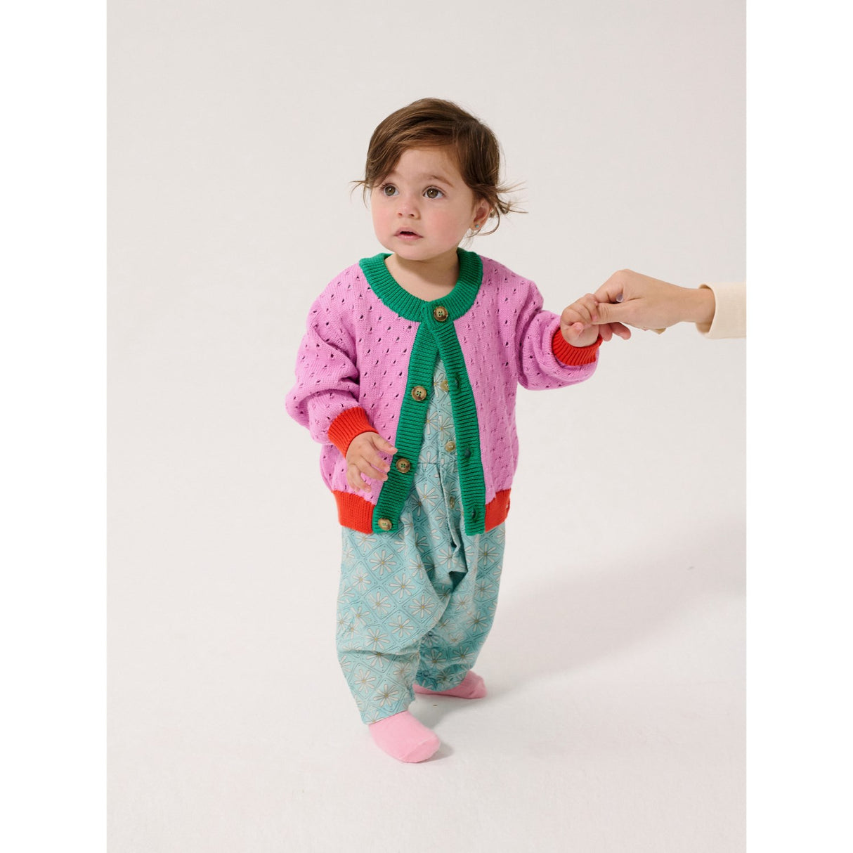Bobo Choses Multicolor Färg Block Open Work Cardigan