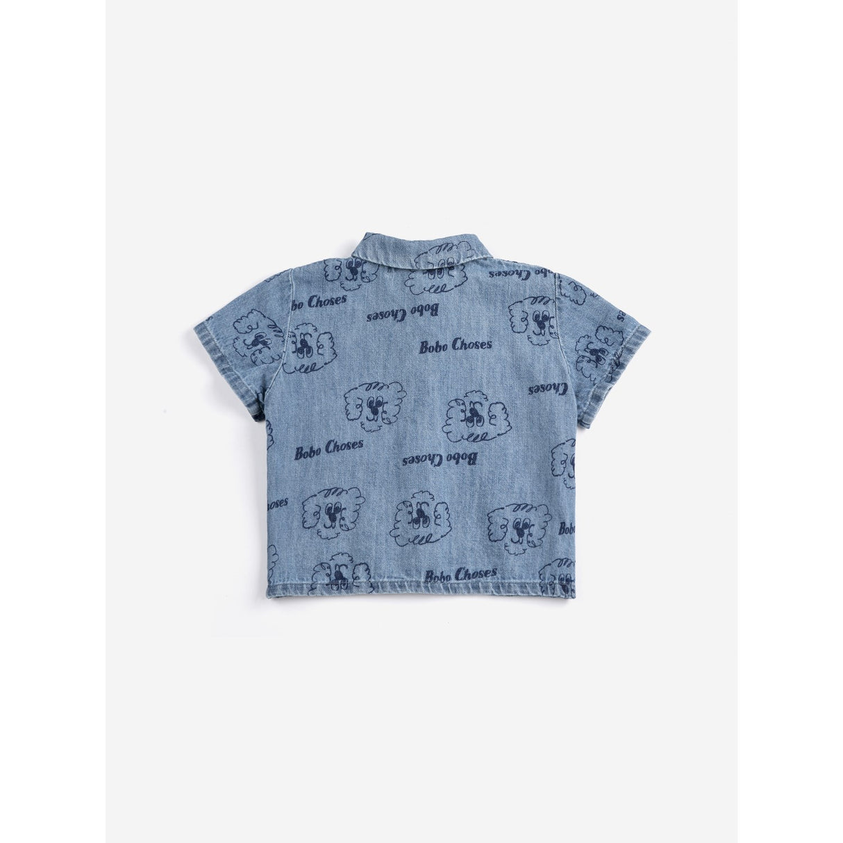 Bobo Choses Light Blue Pickles The Dog All Över Denim Skjorta
