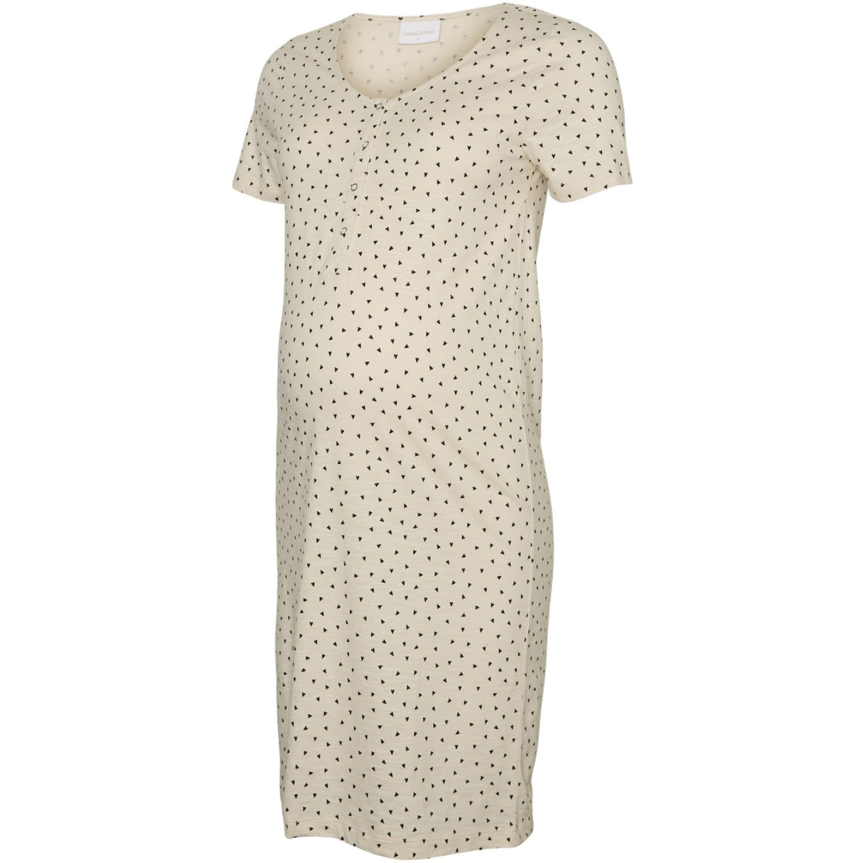 Mama;licious Birch Small Black Hearts Mlmira Aop Jrs Natklänning 2F A. E. Noos