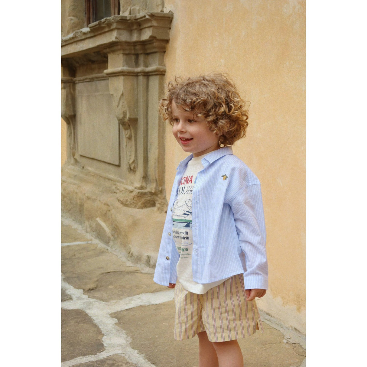 Konges Sløjd Blue Stripe Wes Skjorta Gots