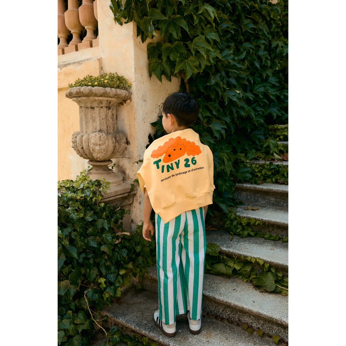 TinyCottons Soft Yellow Red Dog Graphic Sweatshirt