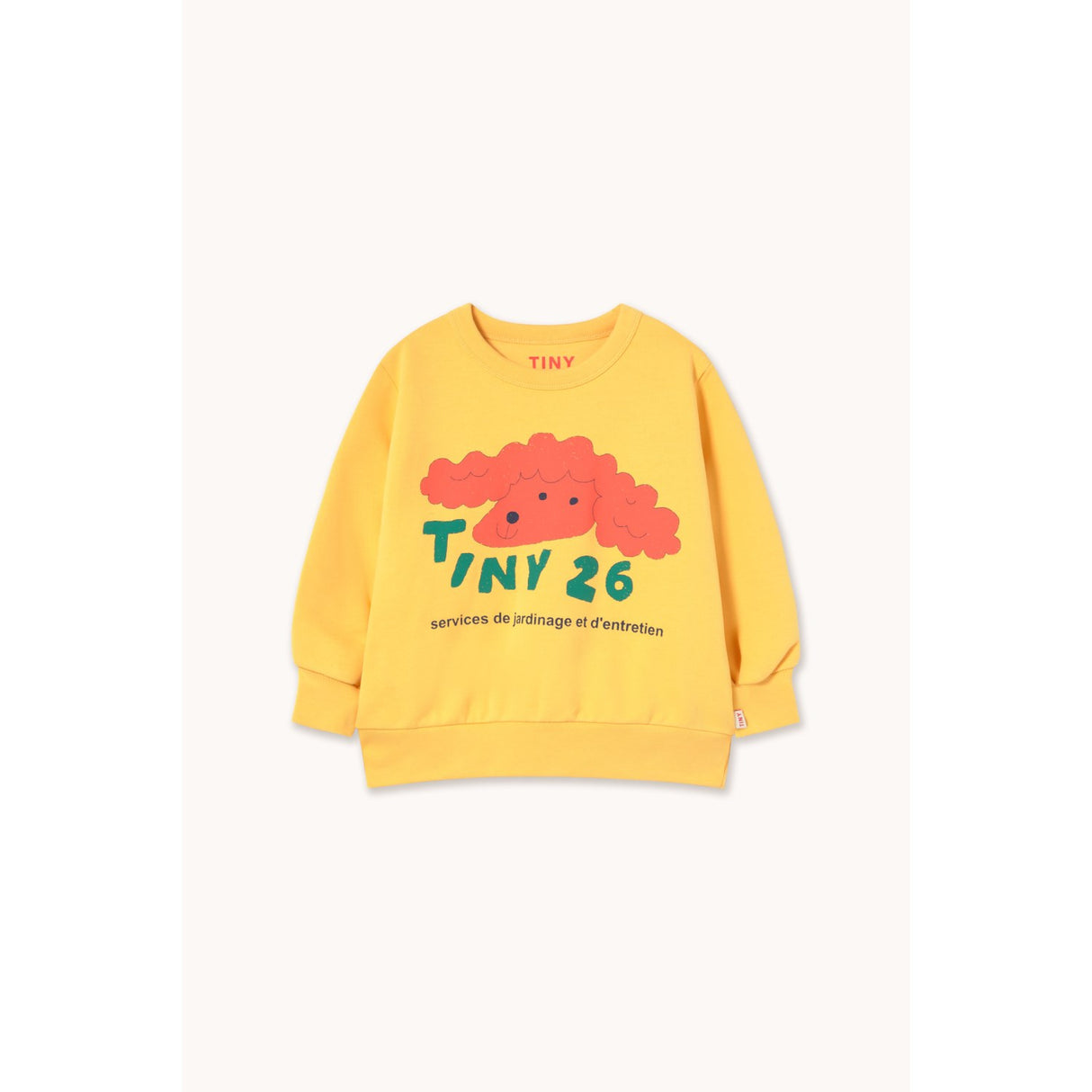 TinyCottons Soft Yellow Red Dog Graphic Sweatshirt