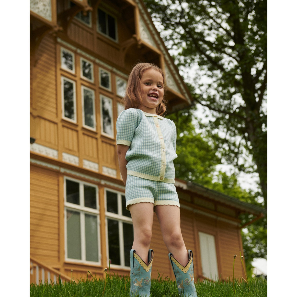 COPENHAGEN COLORS Dusty Blue Leather Limited Cowboy Stövlar High - Dove