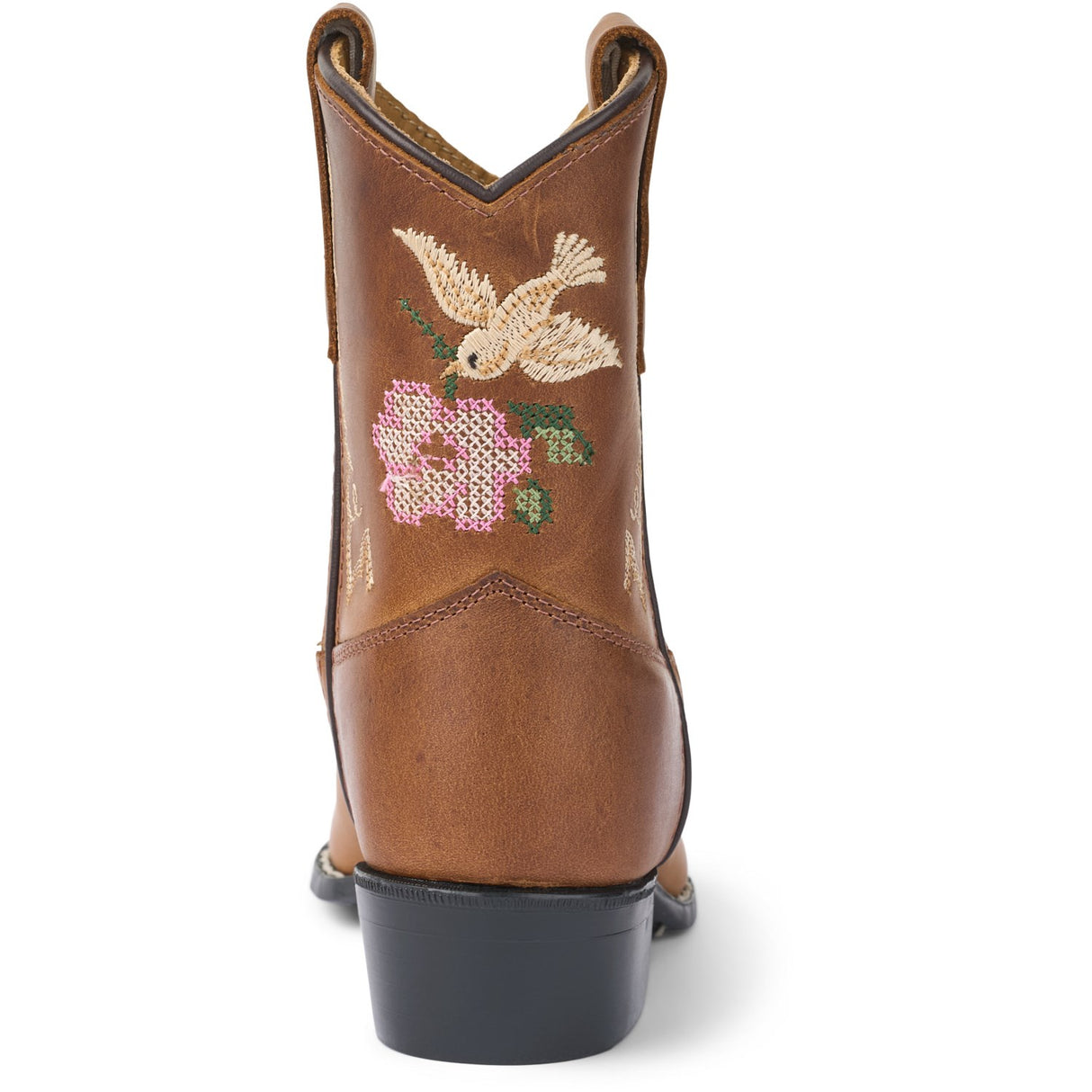COPENHAGEN COLORS Cognac Leather Limited Cowboy Stövlar Low - Brown Flower