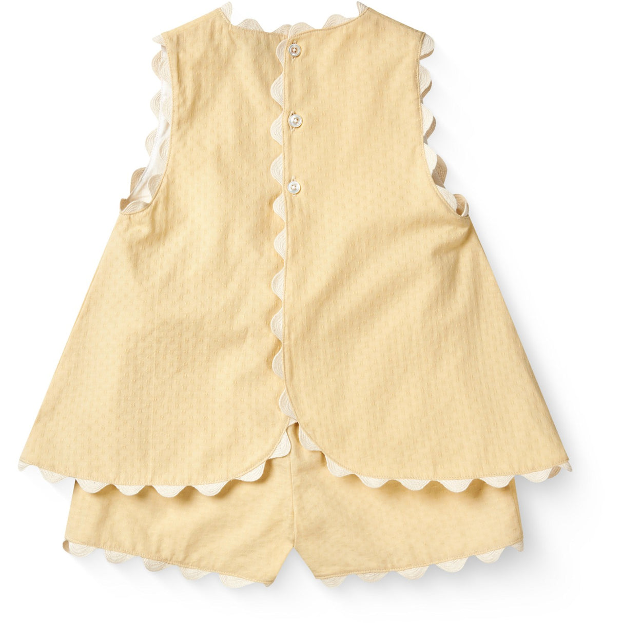 COPENHAGEN COLORS Pale Yellow Comb. Deco Topp & Shorts Sett