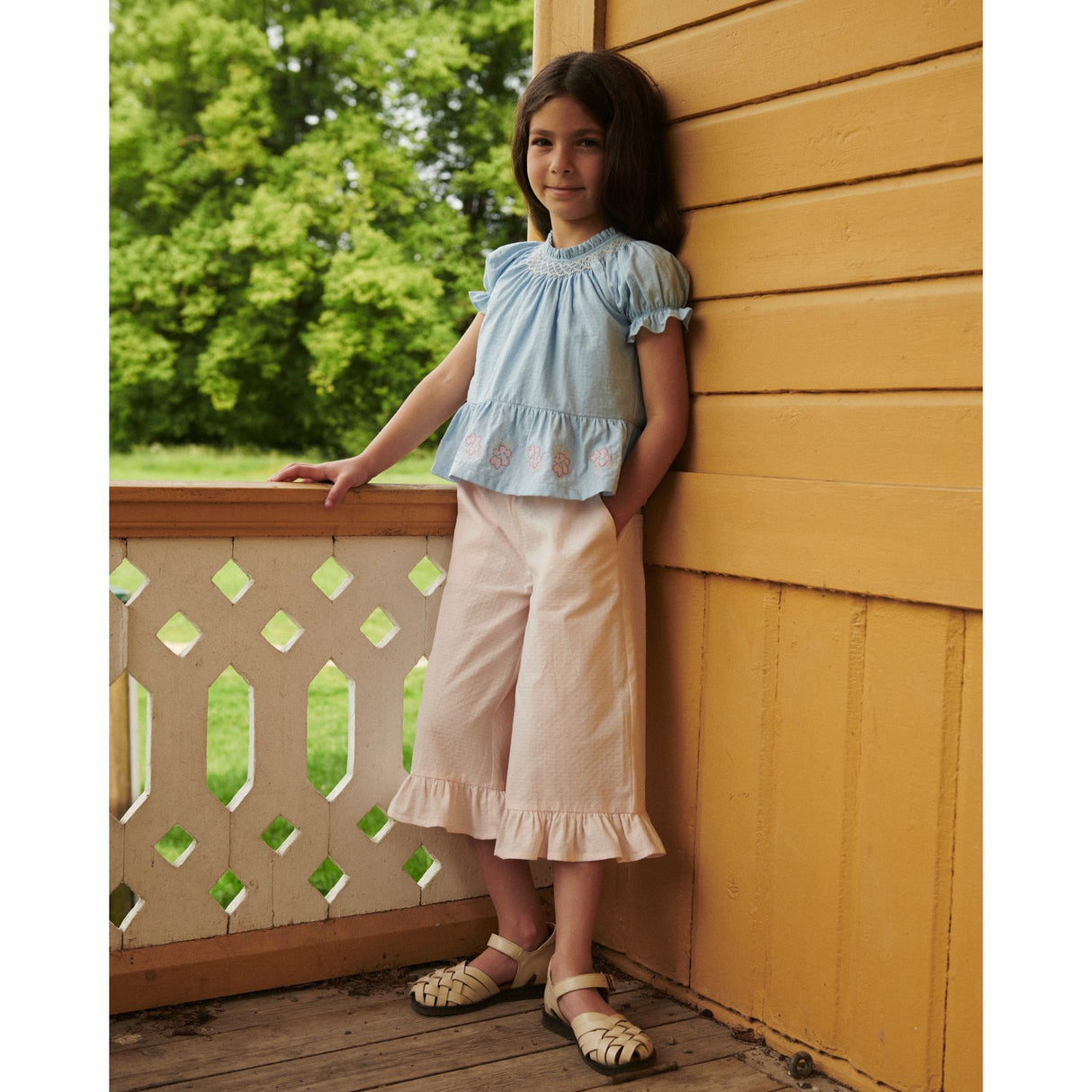 COPENHAGEN COLORS Lt. Blue Comb. Blus W. Smock W. Emb.