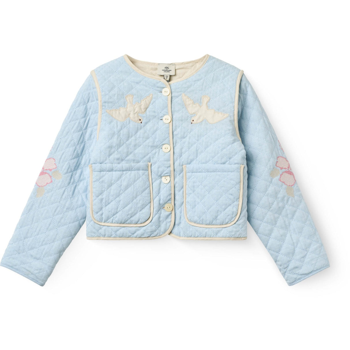 COPENHAGEN COLORS Lt. Blue Comb. Quiltad Jacka