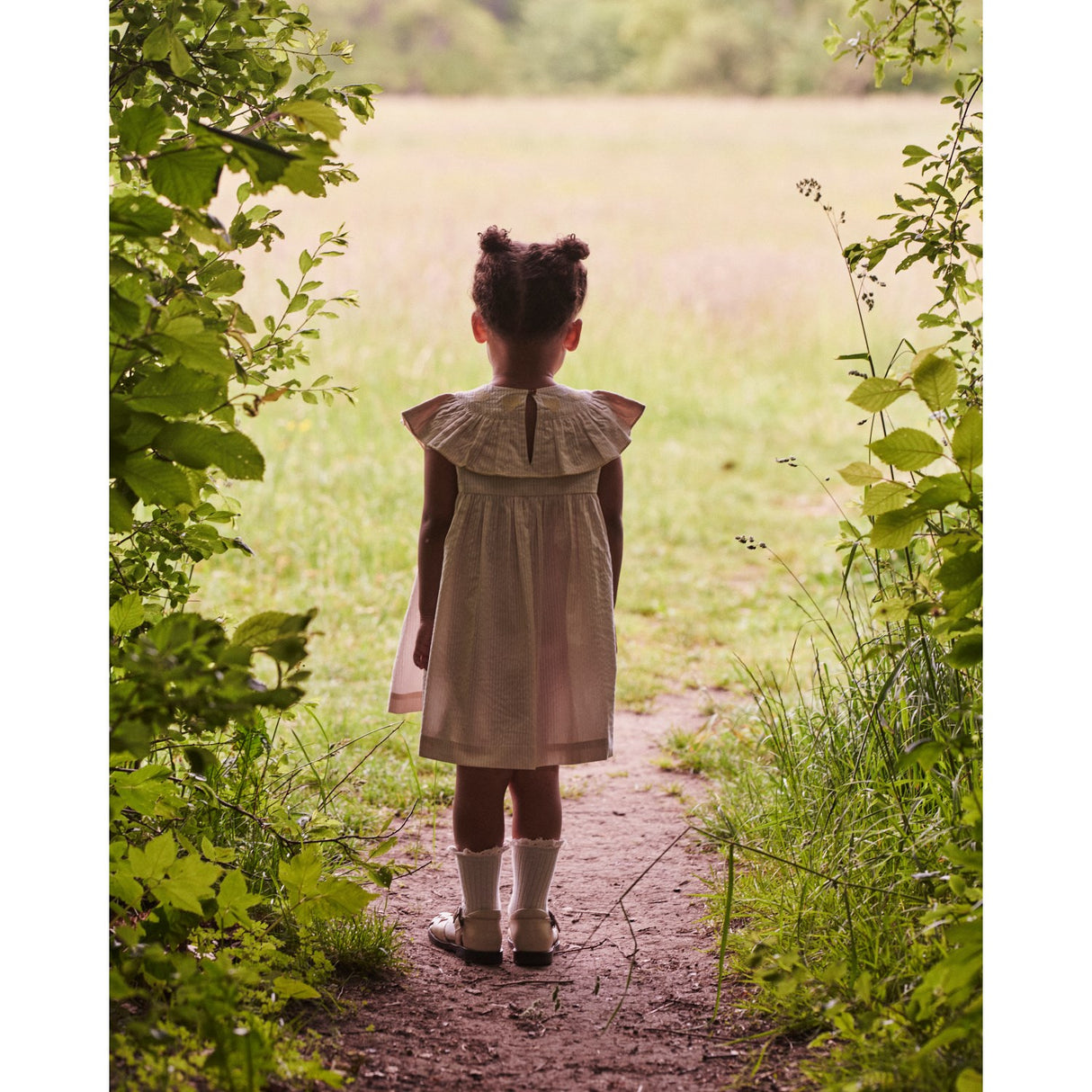 COPENHAGEN COLORS Dusty Rose W Cream Stripe W Yellow Seersucker Klänning W. Heart