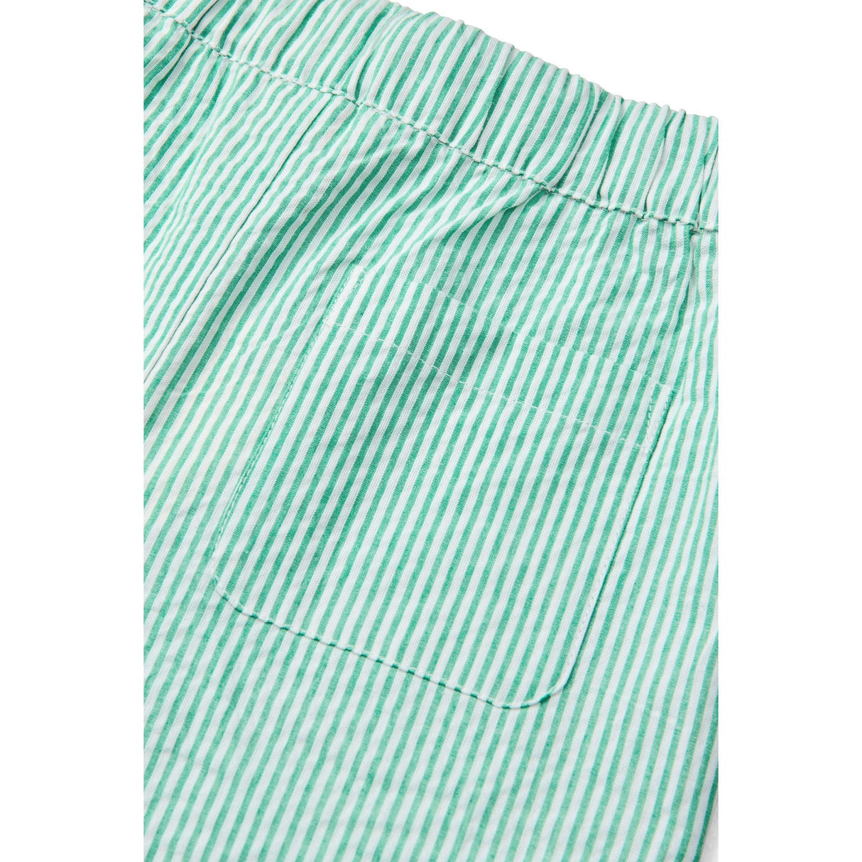 COPENHAGEN COLORS Sharp Green W Cream Stripe Seersucker Byxor
