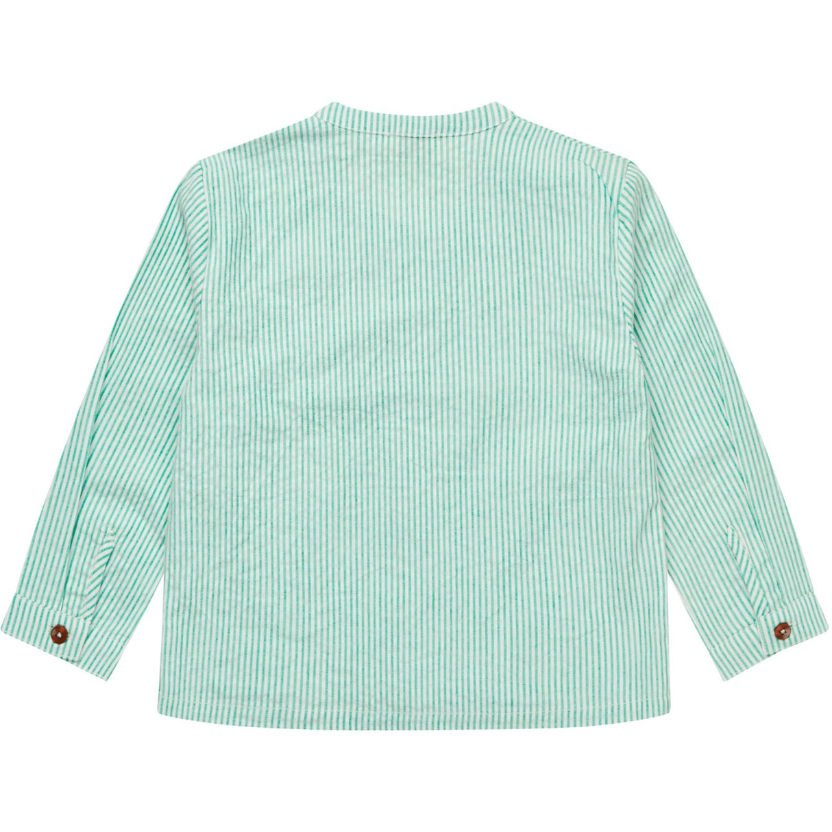 COPENHAGEN COLORS Sharp Green W Cream Stripe Seersucker Skjorta W. Placket