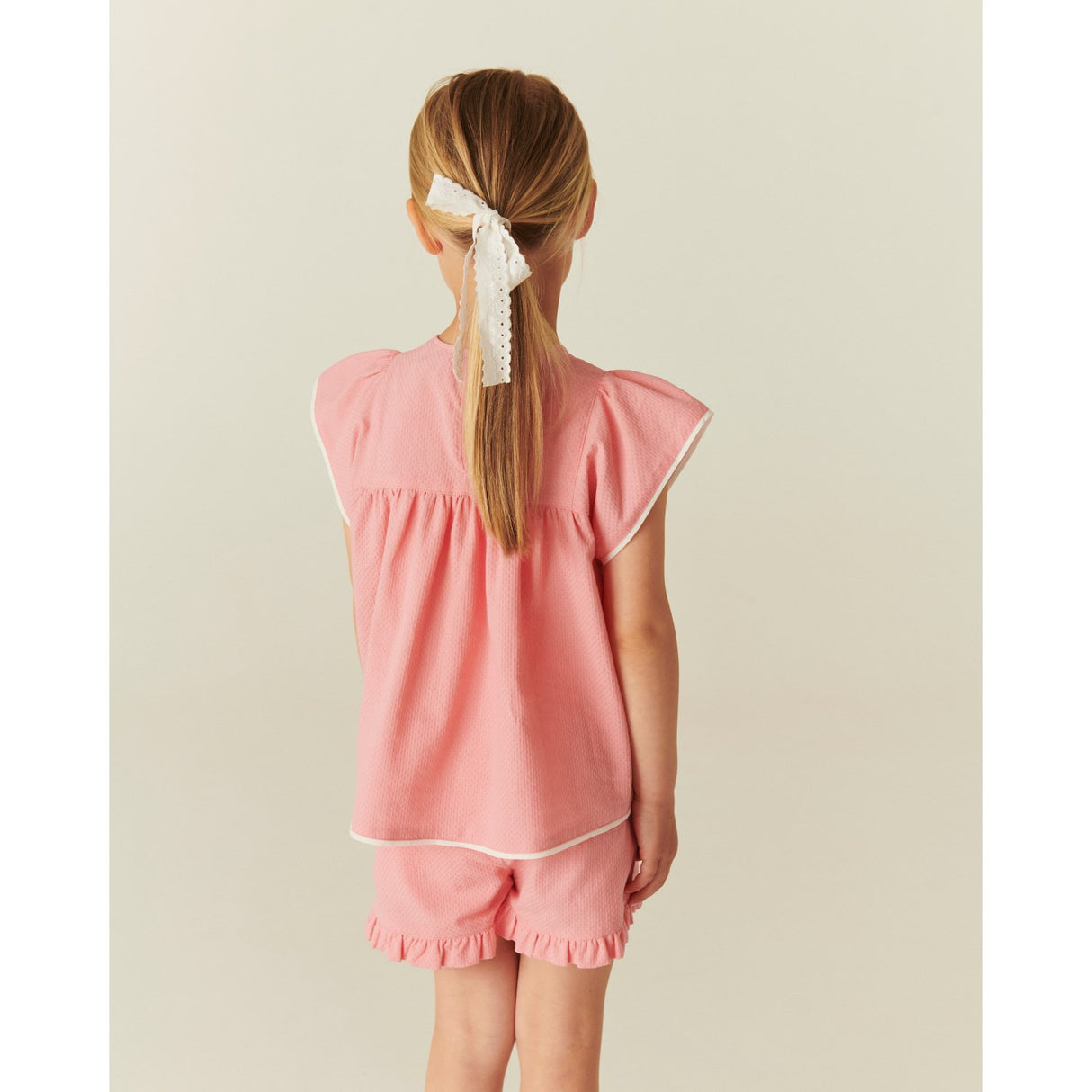 COPENHAGEN COLORS Pink Comb. Blus W. Contrast Piping