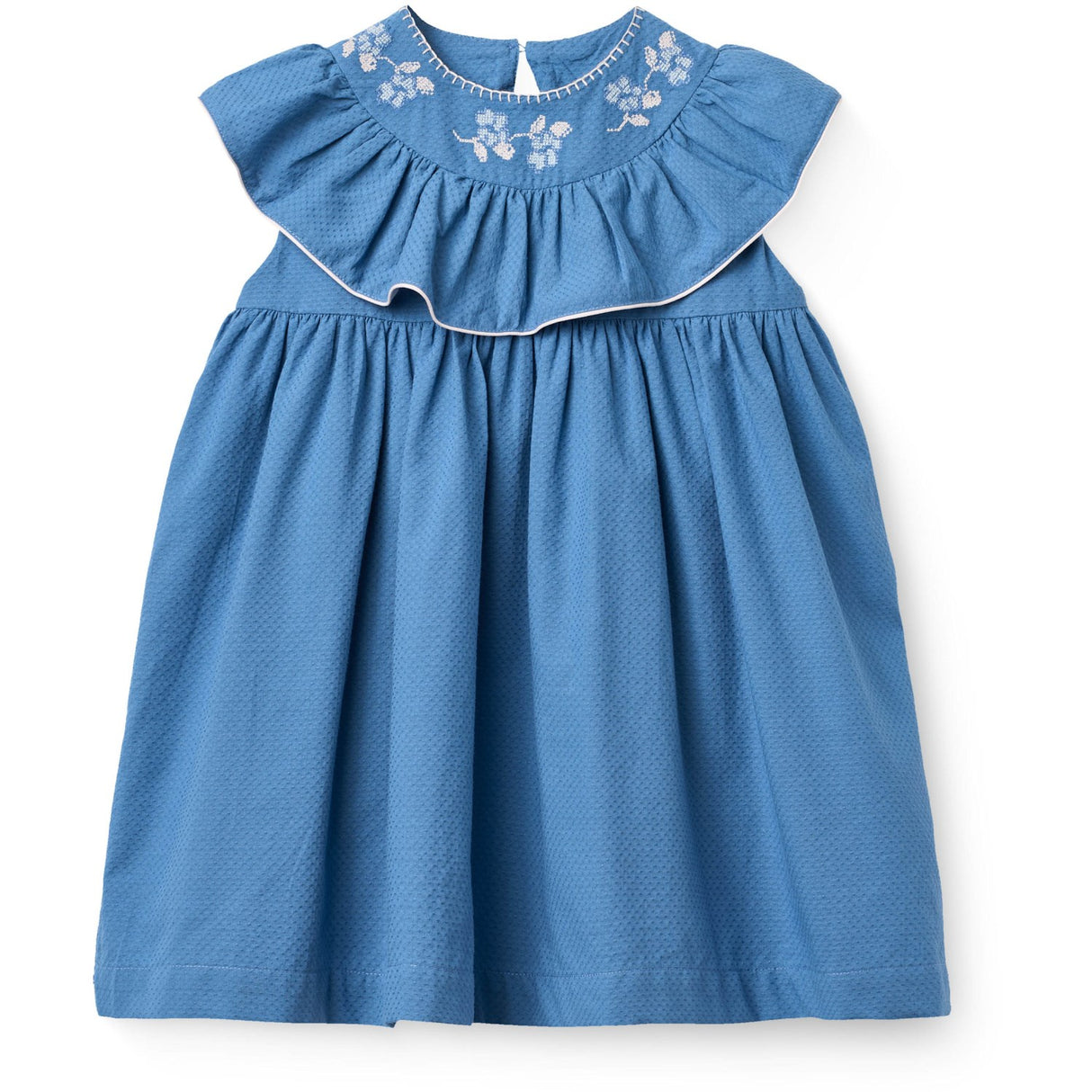COPENHAGEN COLORS Ocean Blue Comb. Frill Klänning W. Deco Edge