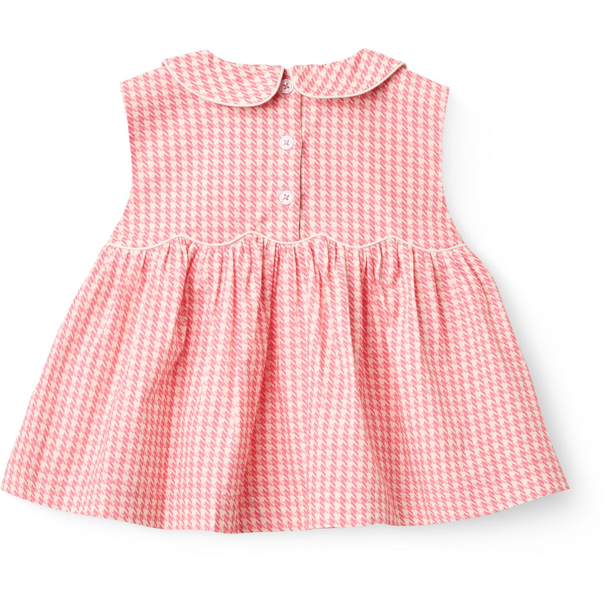 COPENHAGEN COLORS Pink Houndstooth Mini Houndstooth Ss Blus W. Krage