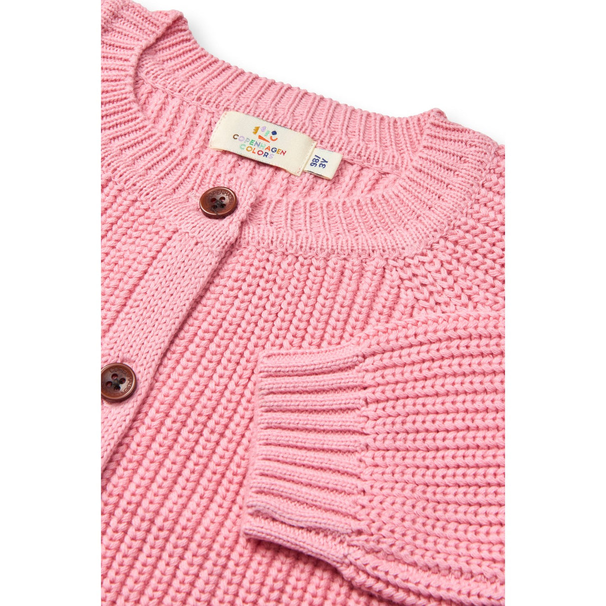 COPENHAGEN COLORS Pink Stickad Classic Rib Cardigan