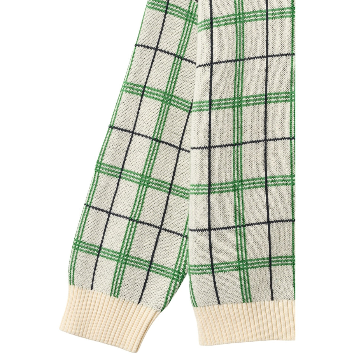 COPENHAGEN COLORS Green Comb. Stickad Jacquard Check Blus