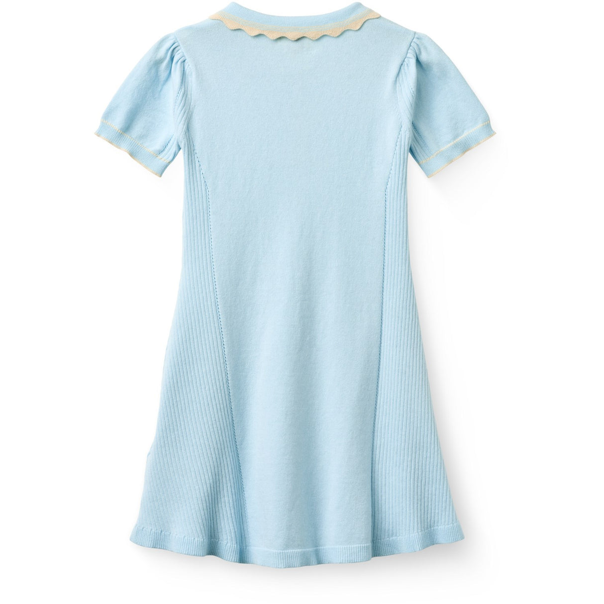 COPENHAGEN COLORS Ice Blue Comb Stickad Peplum Klänning