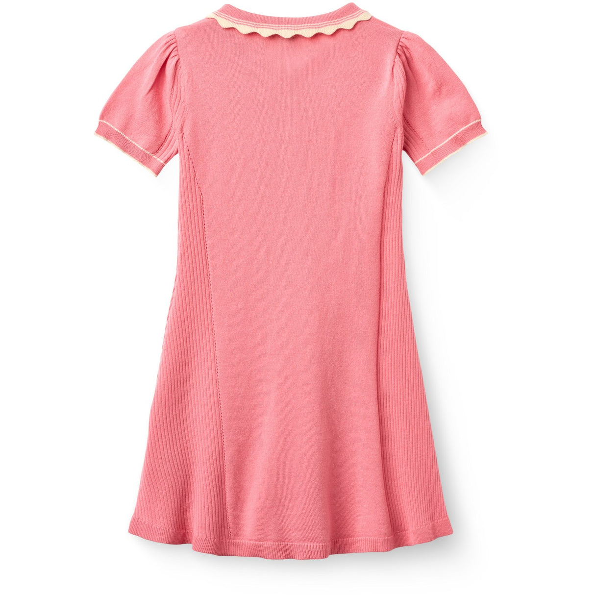 COPENHAGEN COLORS Pink Comb. Stickad Peplum Klänning