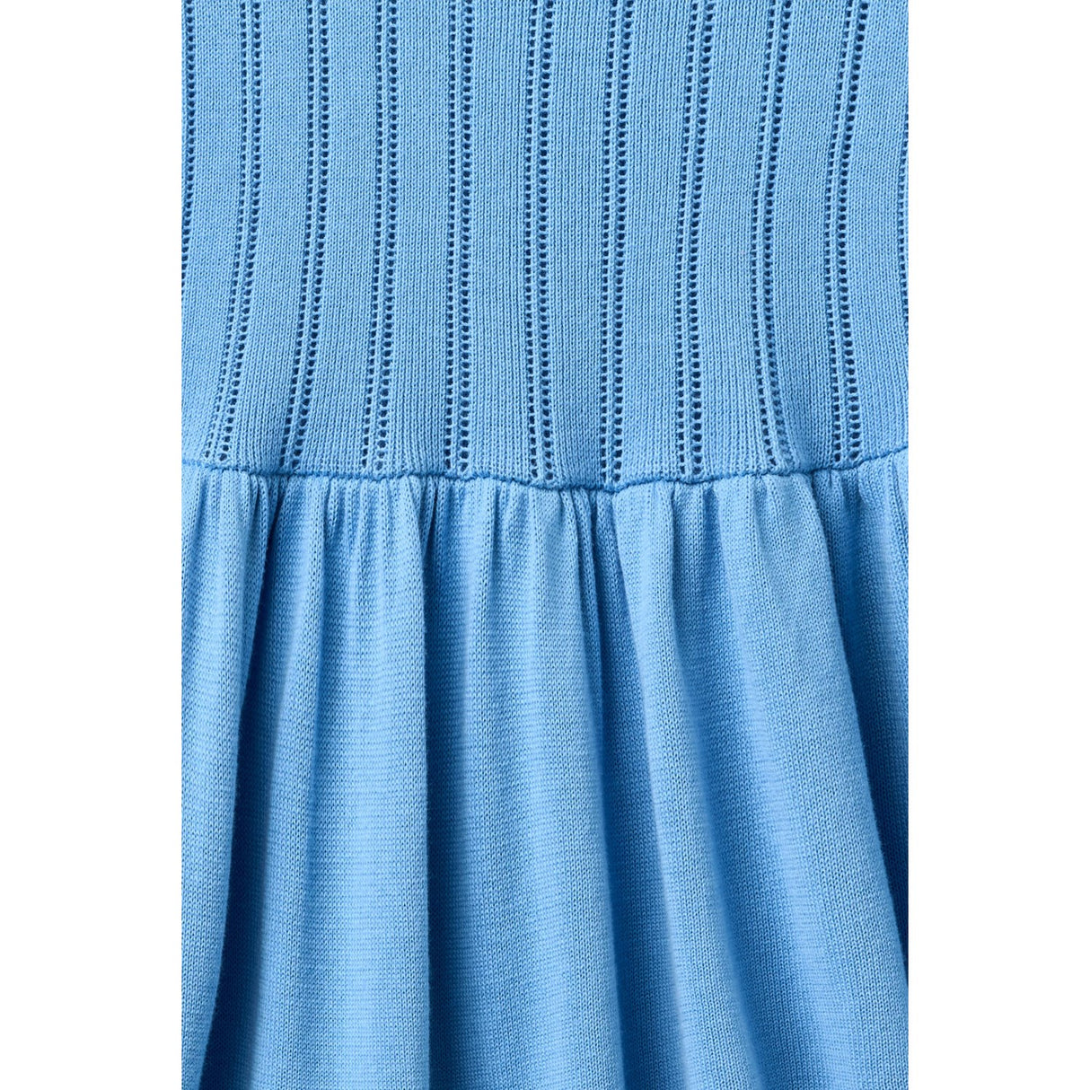 COPENHAGEN COLORS Sky Blue Comb Stickad Pointelle Klänning
