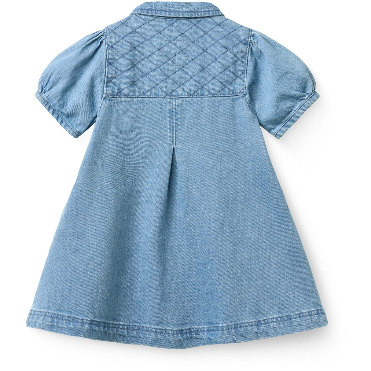 COPENHAGEN COLORS Lt. Washed Blue Quilt Organic Quiltad Denim Klänning