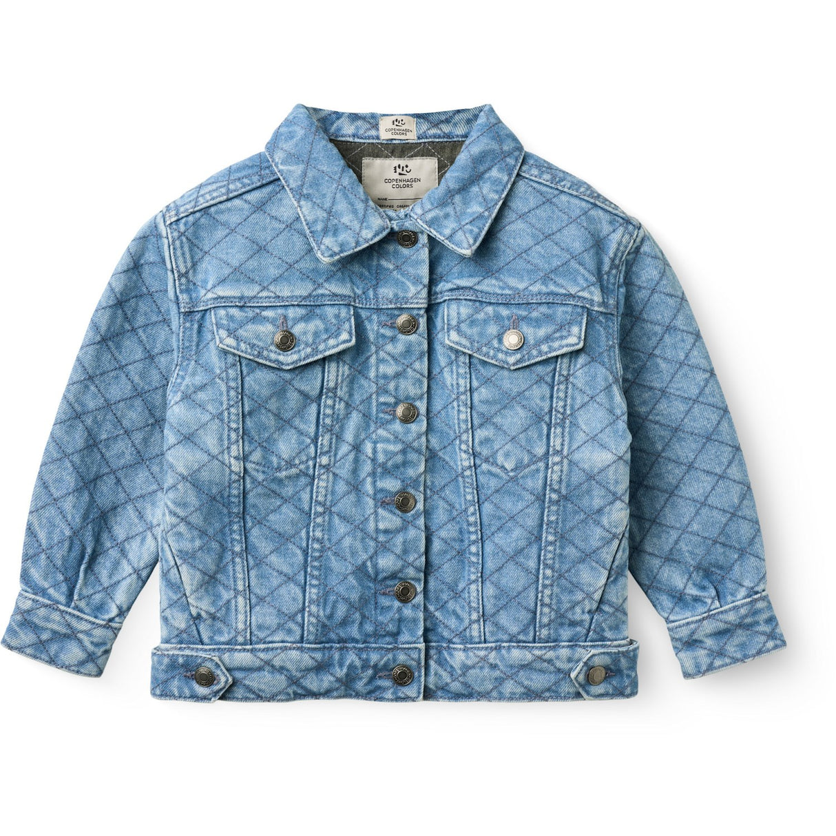 COPENHAGEN COLORS Lt. Washed Blue Quilt Organic Quiltad Denim Jacka