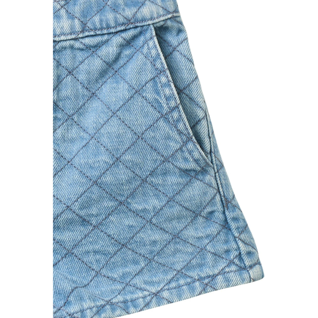 COPENHAGEN COLORS Lt. Washed Blue Quilt Organic Quiltad Denim Shorts