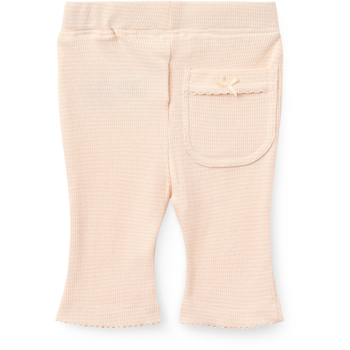 COPENHAGEN COLORS Dusty Rose Stripe Stripe Modal Rib Flare Pant W. Picot & Rosett